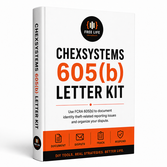 Identity Theft 605(b) Letter Kit (ChexSystems)